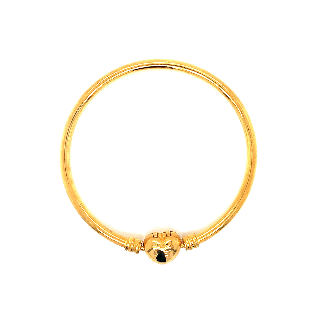 22K YG Heart Bangle-1pc