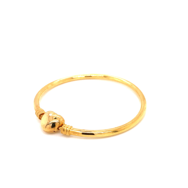 22K YG Heart Bangle-1pc