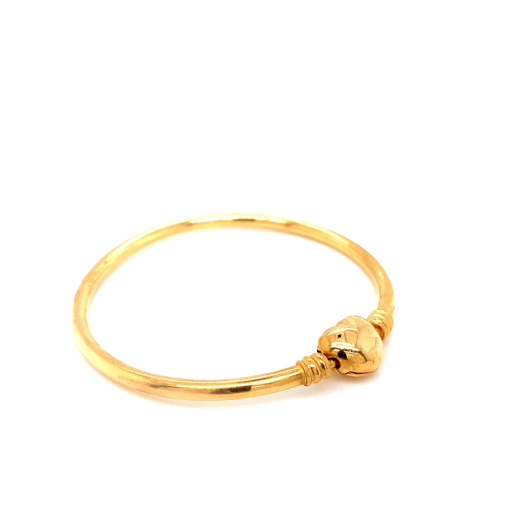 22K YG Heart Bangle-1pc