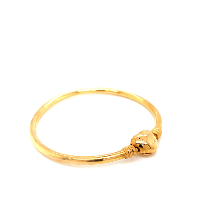 22K YG Heart Bangle-1pc