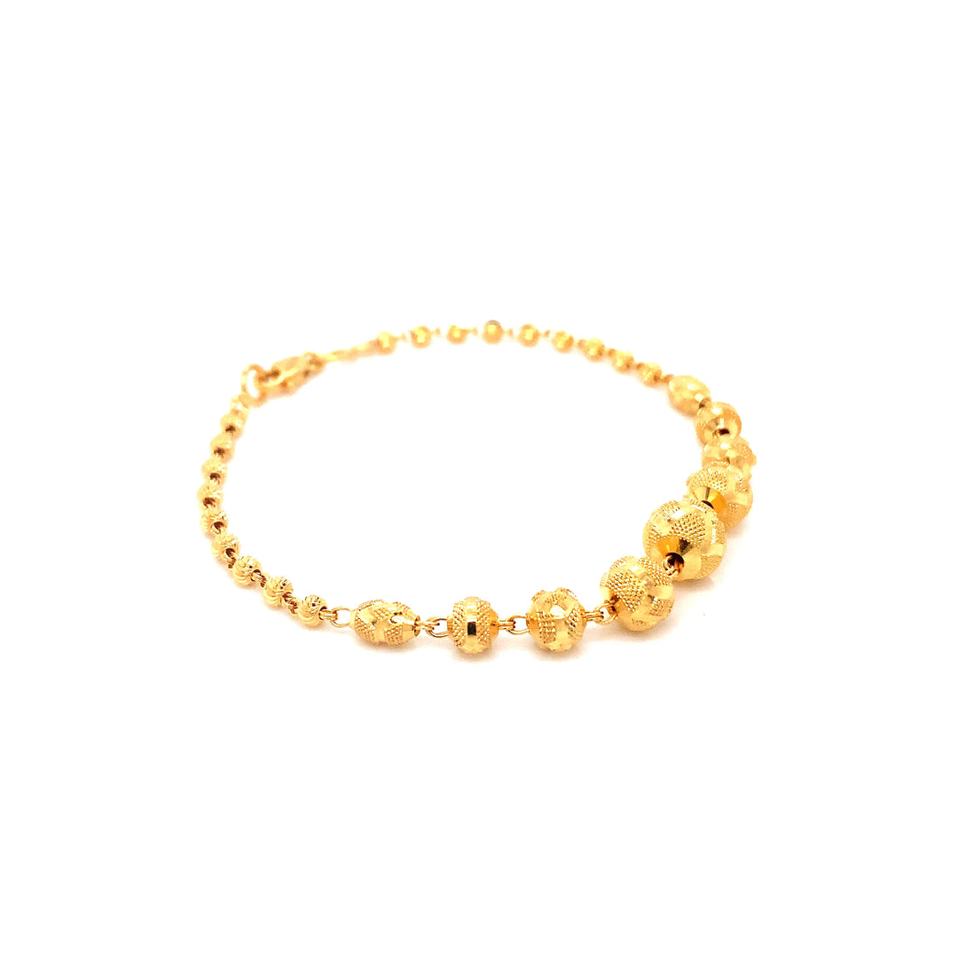 22K YG Fancy Ball Bracelet-1pc