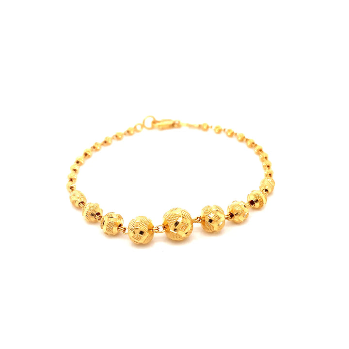 22K YG Fancy Ball Bracelet-1pc