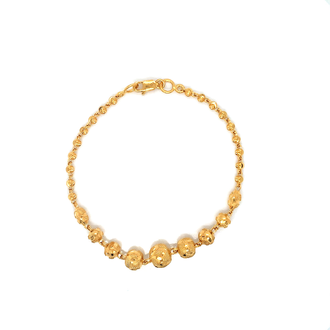 22K YG Fancy Ball Bracelet-1pc