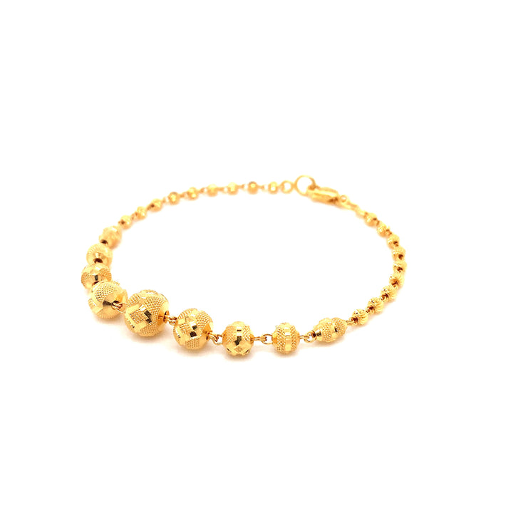 22K YG Fancy Ball Bracelet-1pc