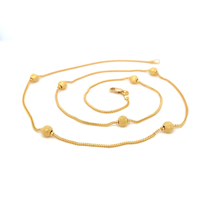 22K YG Ball Necklace-1pc