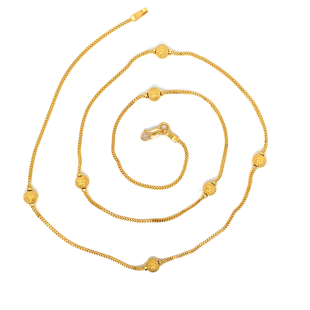 22K YG Ball Necklace-1pc