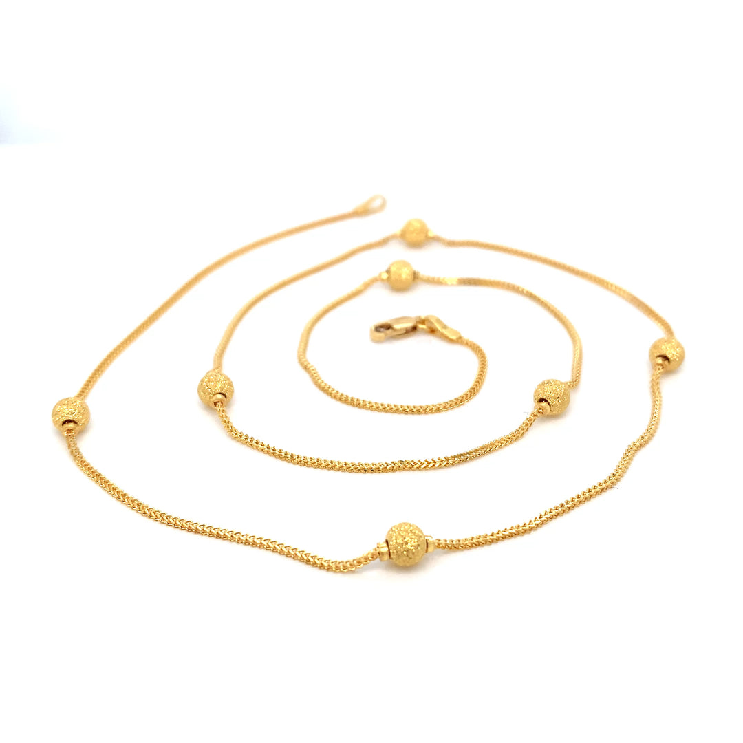 22K YG Ball Necklace-1pc
