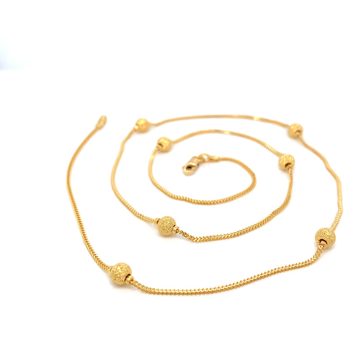 22K YG Ball Necklace-1pc