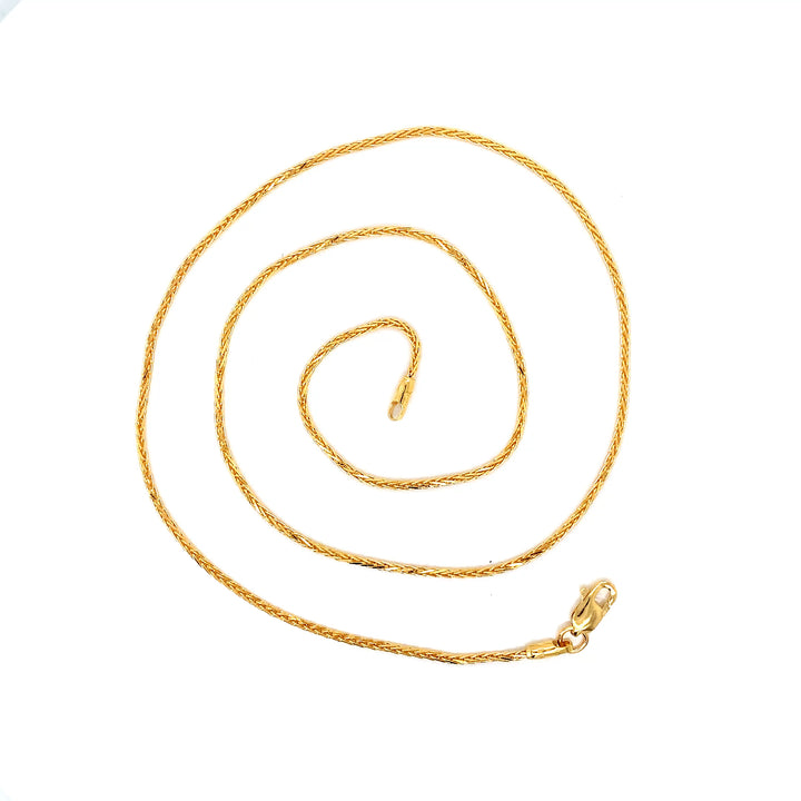 22K YG Unisex Wheat Chain-1pc