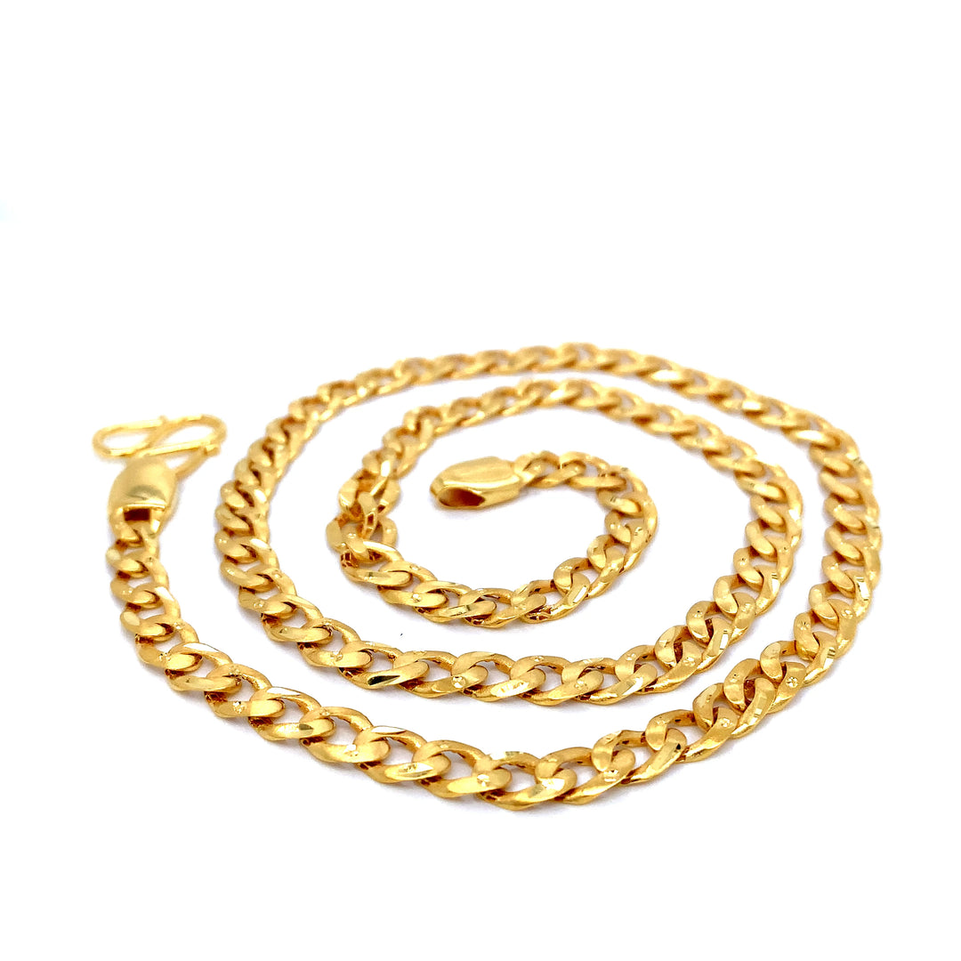 22K YG Cuban Chain-1pc