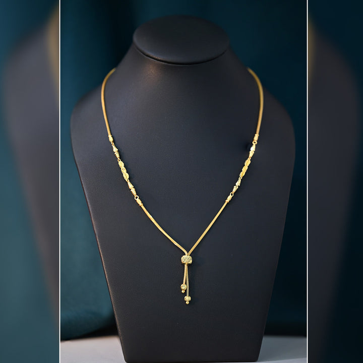 22K YG Fancy Ball Necklace-1pc