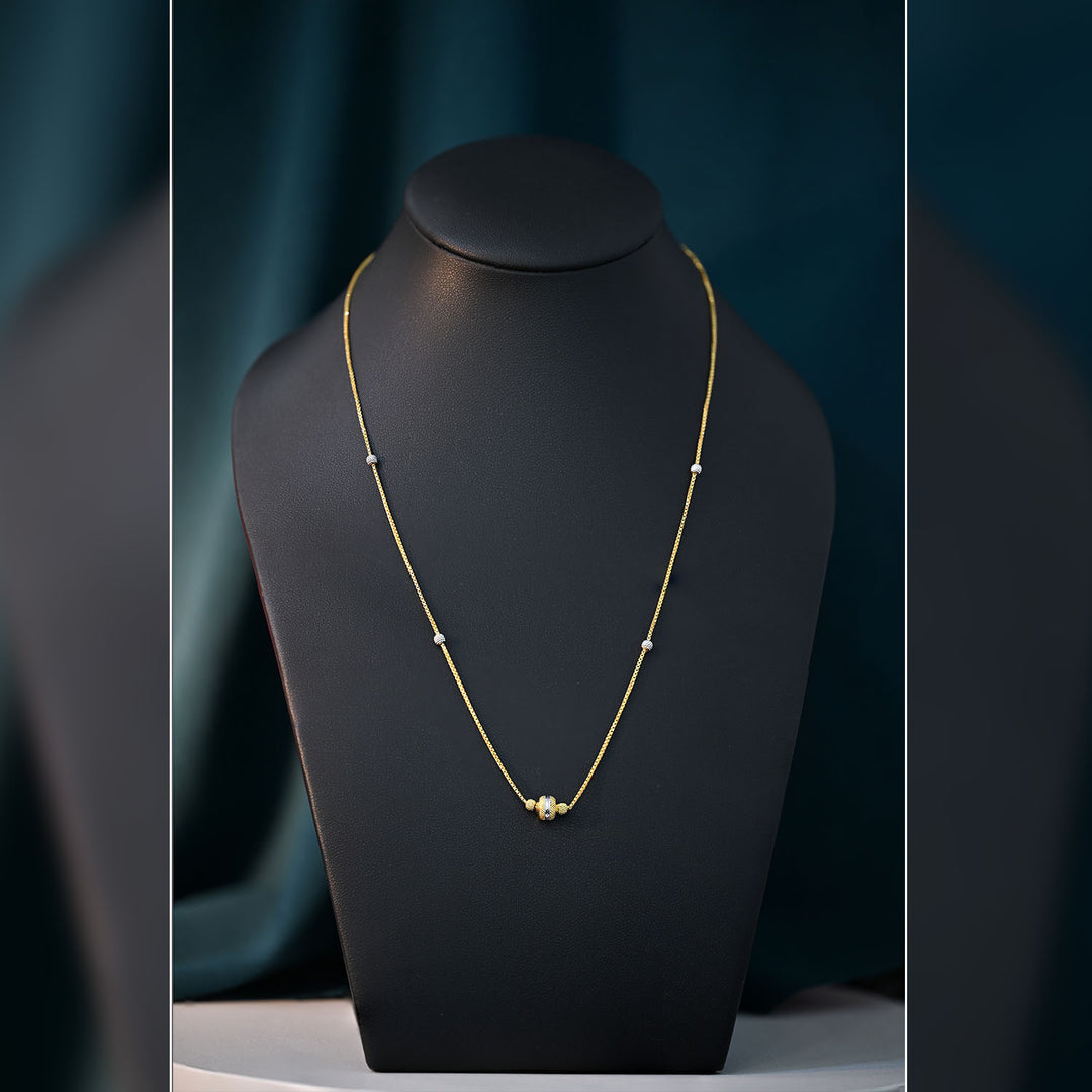 22K YG White Rhodium Necklace-1pc