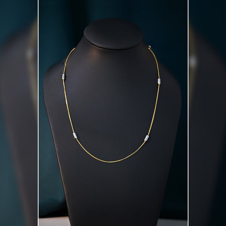 22K YG White Rhodium Necklace-1pc