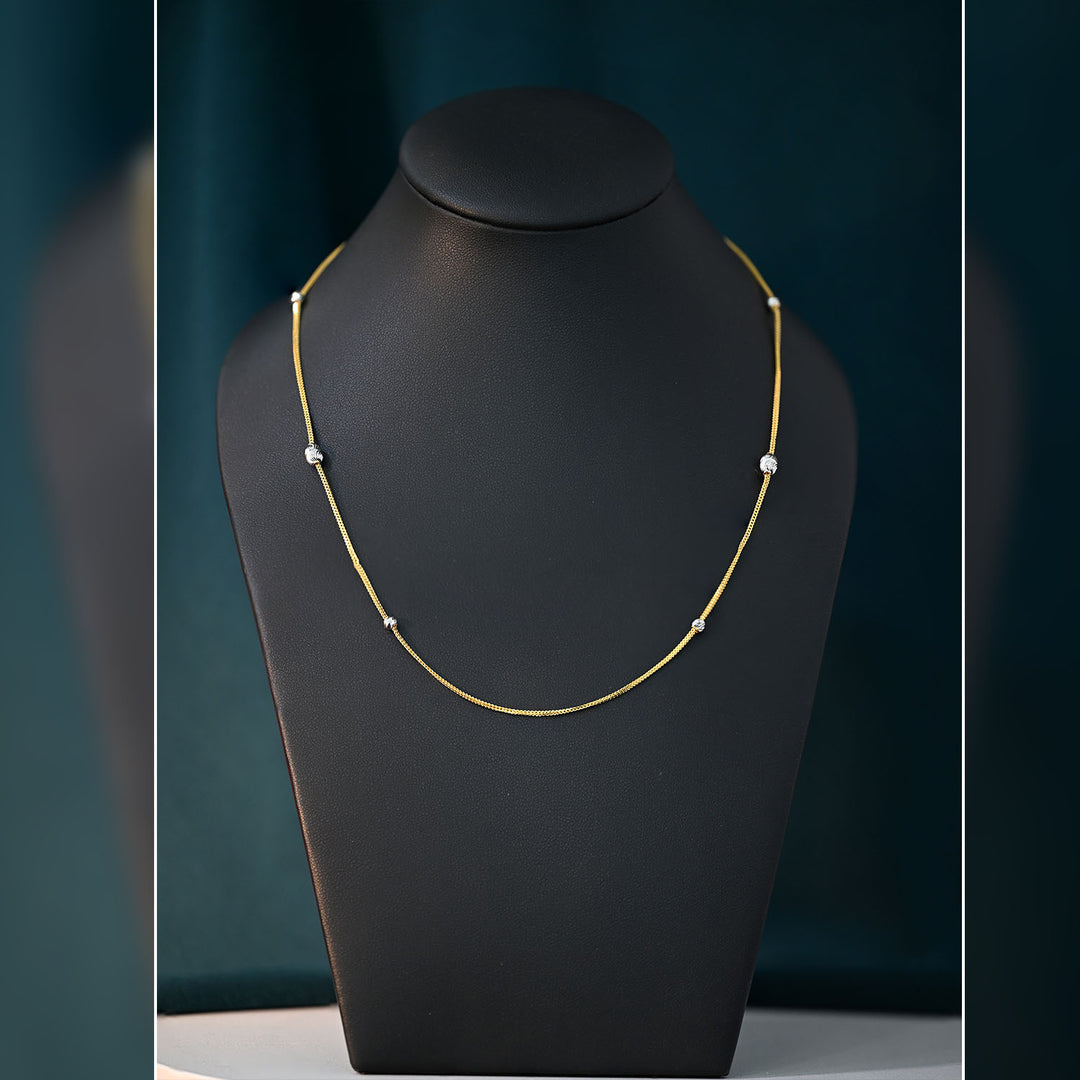 22K YG White Rhodium Necklace-1pc