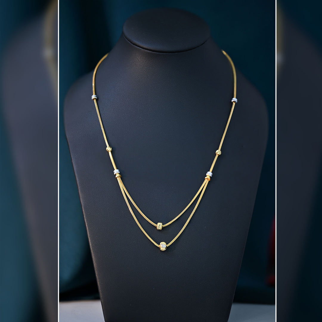 22K YG White Rhodium Necklace-1pc