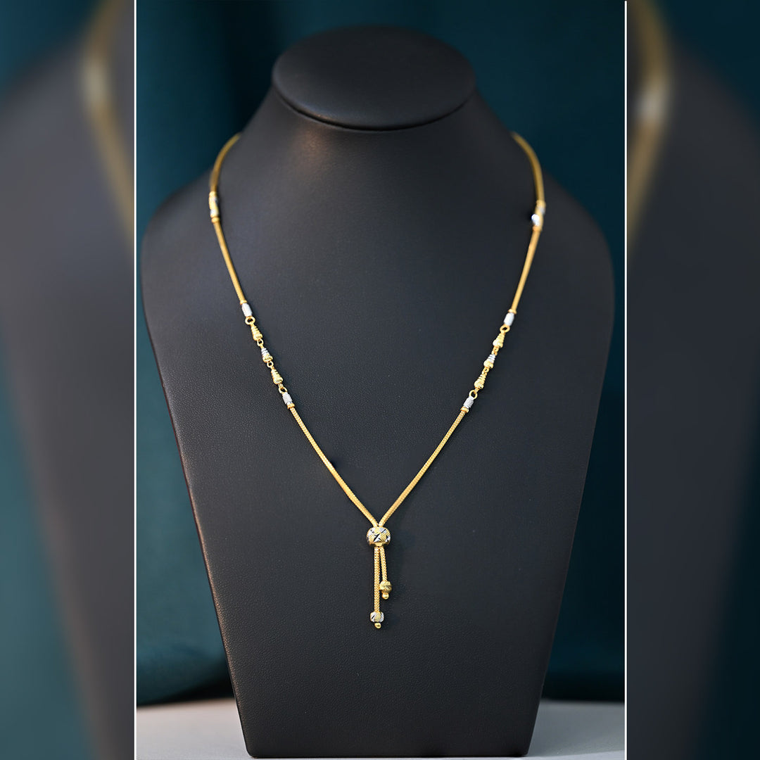 22K YG White Rhodium Necklace-1pc