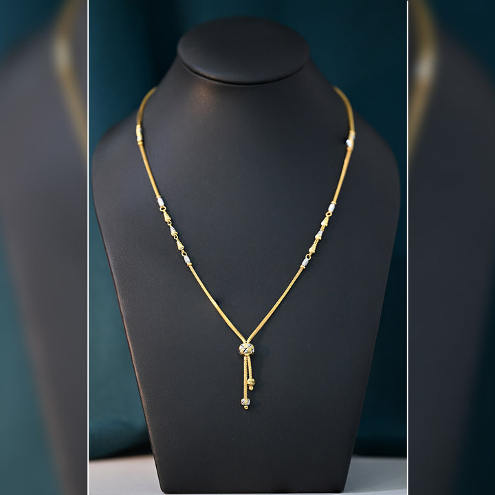 22K YG White Rhodium Necklace-1pc