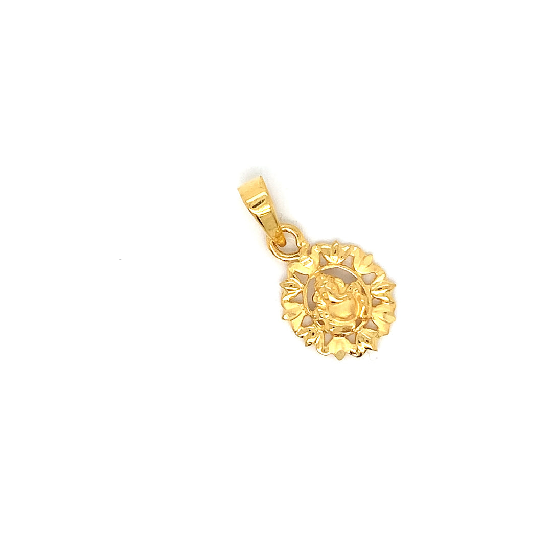 22K YG Ganesh Pendant-1pc