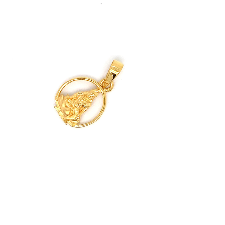 22K YG Laxmi Pendant-1pc