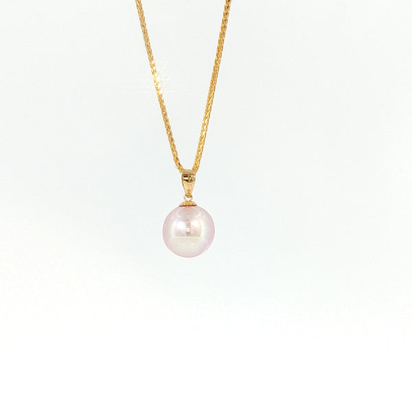 18K YG Pendant with 9.33mm lavender Fresh water pearl Pendant