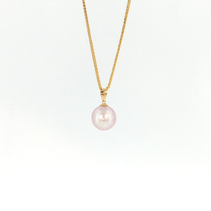 18K YG Pendant with 9.33mm lavender Fresh water pearl Pendant
