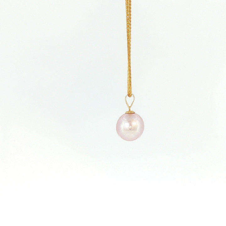 18K YG Pendant with 9.33mm lavender Fresh water pearl Pendant