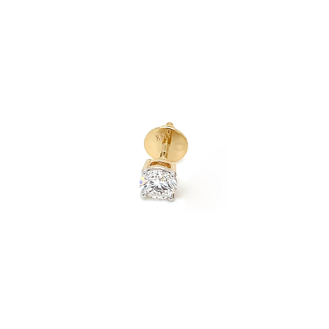 14K YG LAB Grown Diamond Stud Earring-1 pcs
