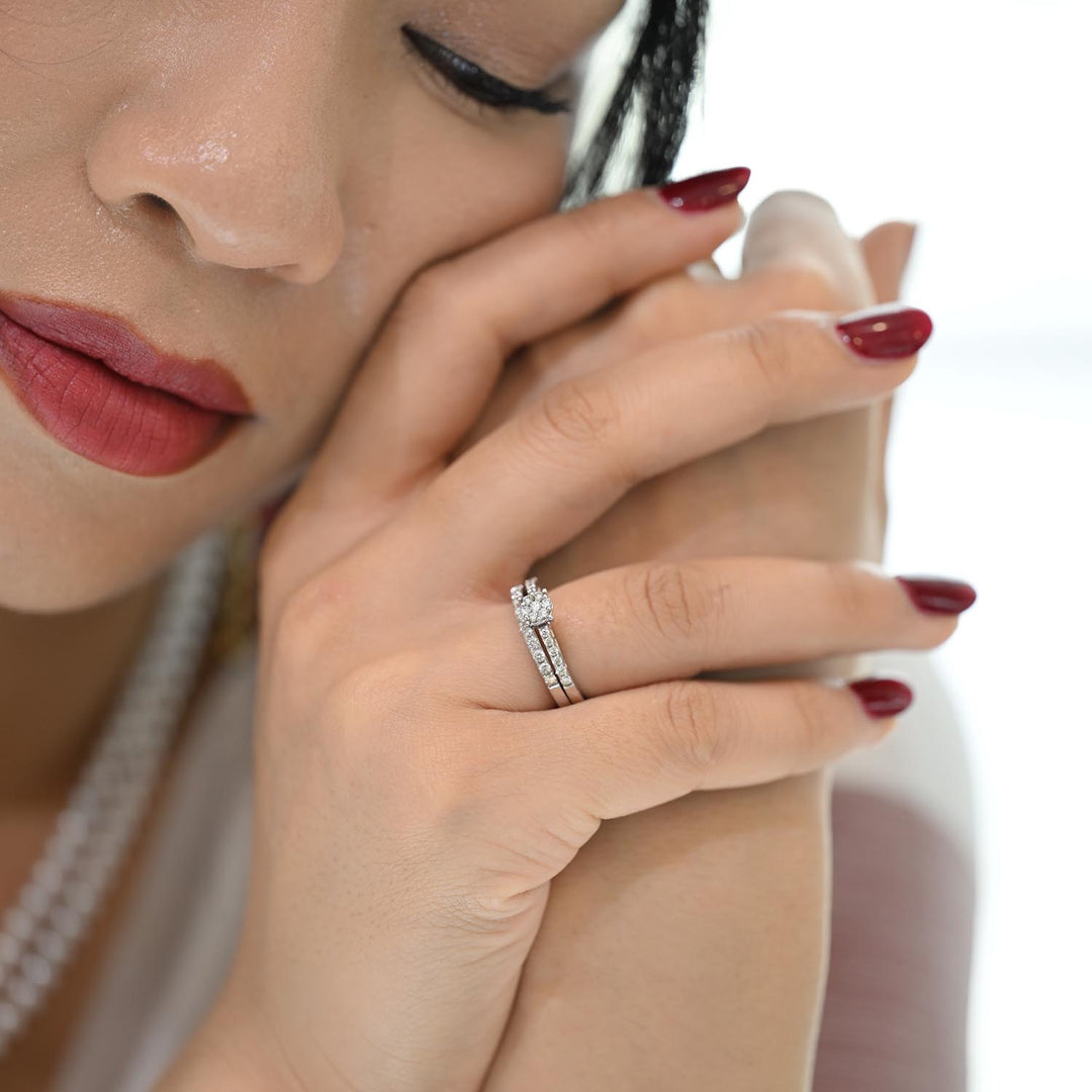 18K WG Diamond Cluster Ring- 1pc