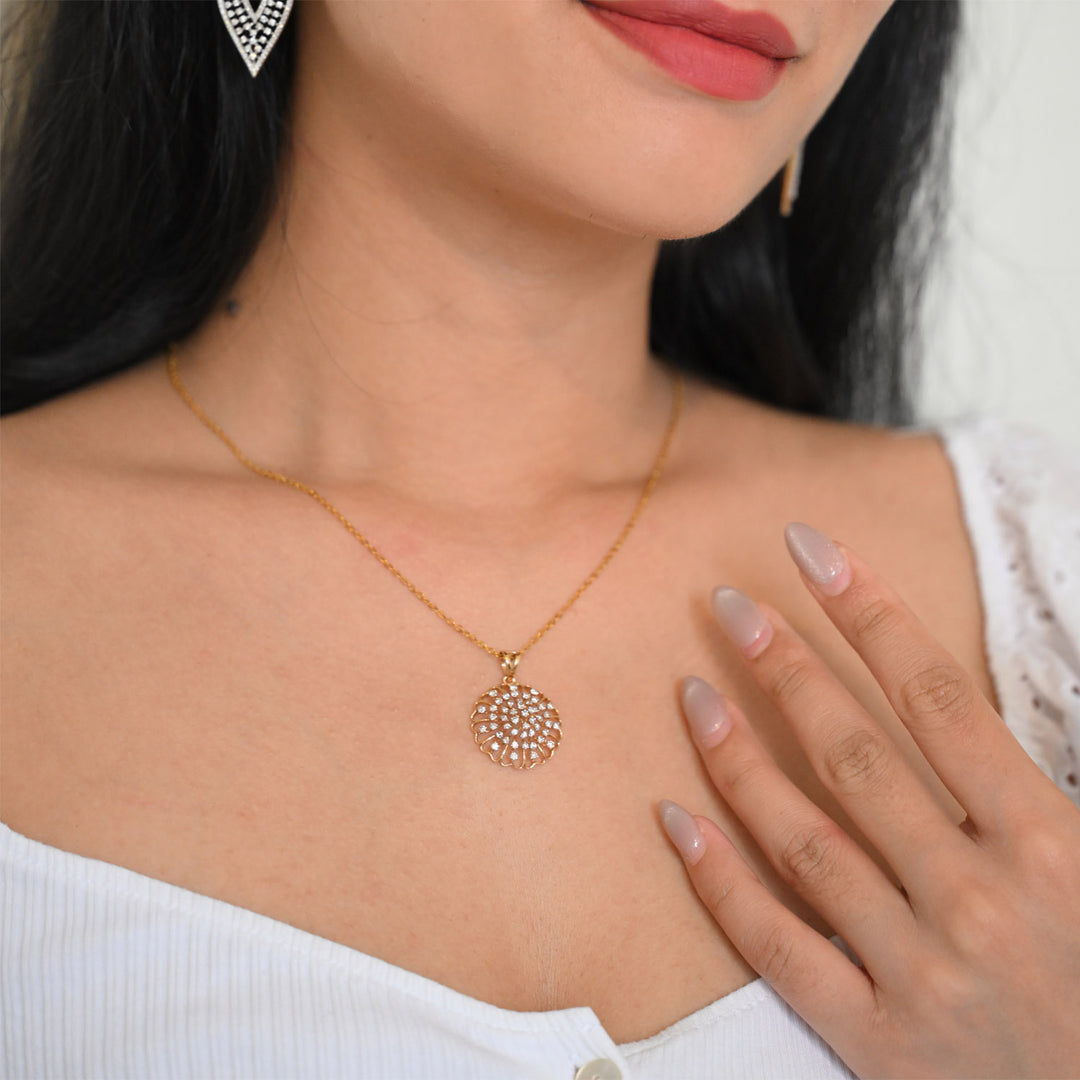 18K YG Fancy Diamond Pendant-1pc
