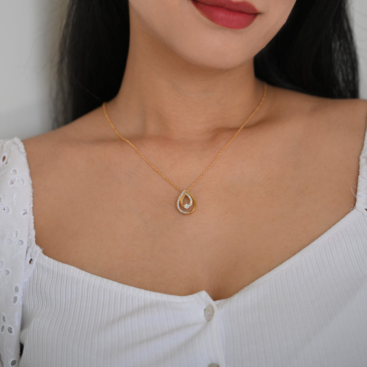 Star Diamond Double Drop Pendant 18K YG