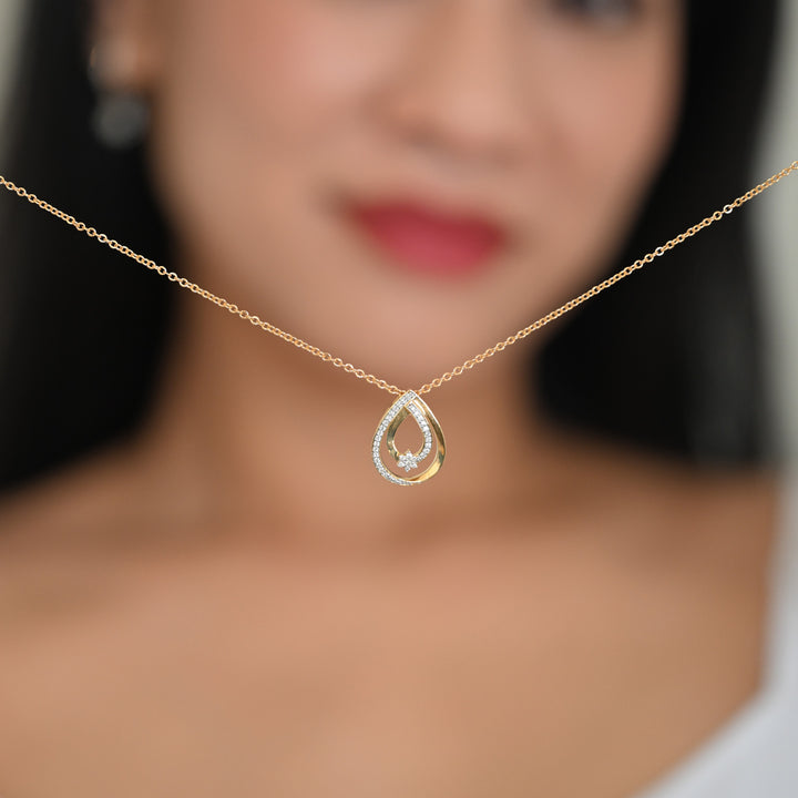 Star Diamond Double Drop Pendant 18K YG