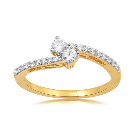 18K YG Centre Solitaire Engagement Women Diamond Ring-1PC