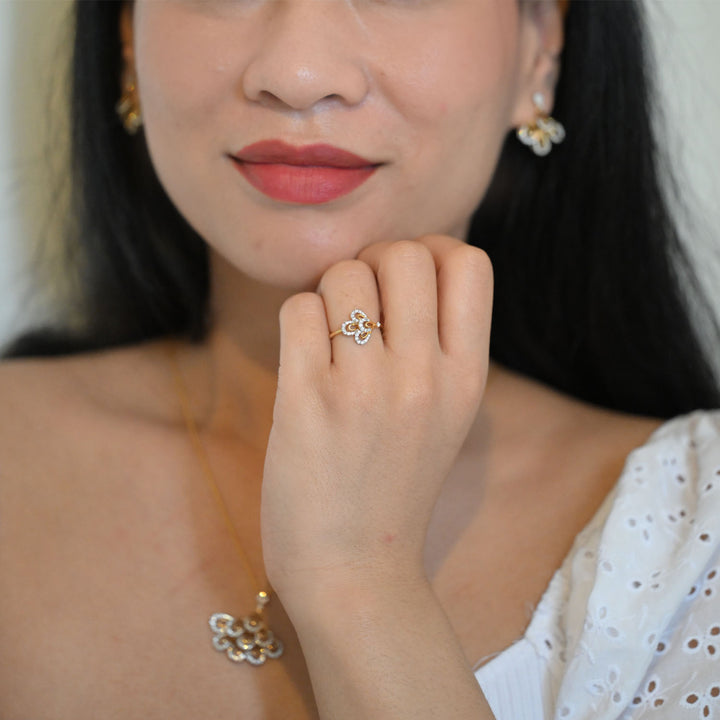 18K YG Fancy Diamond Ring-1pc