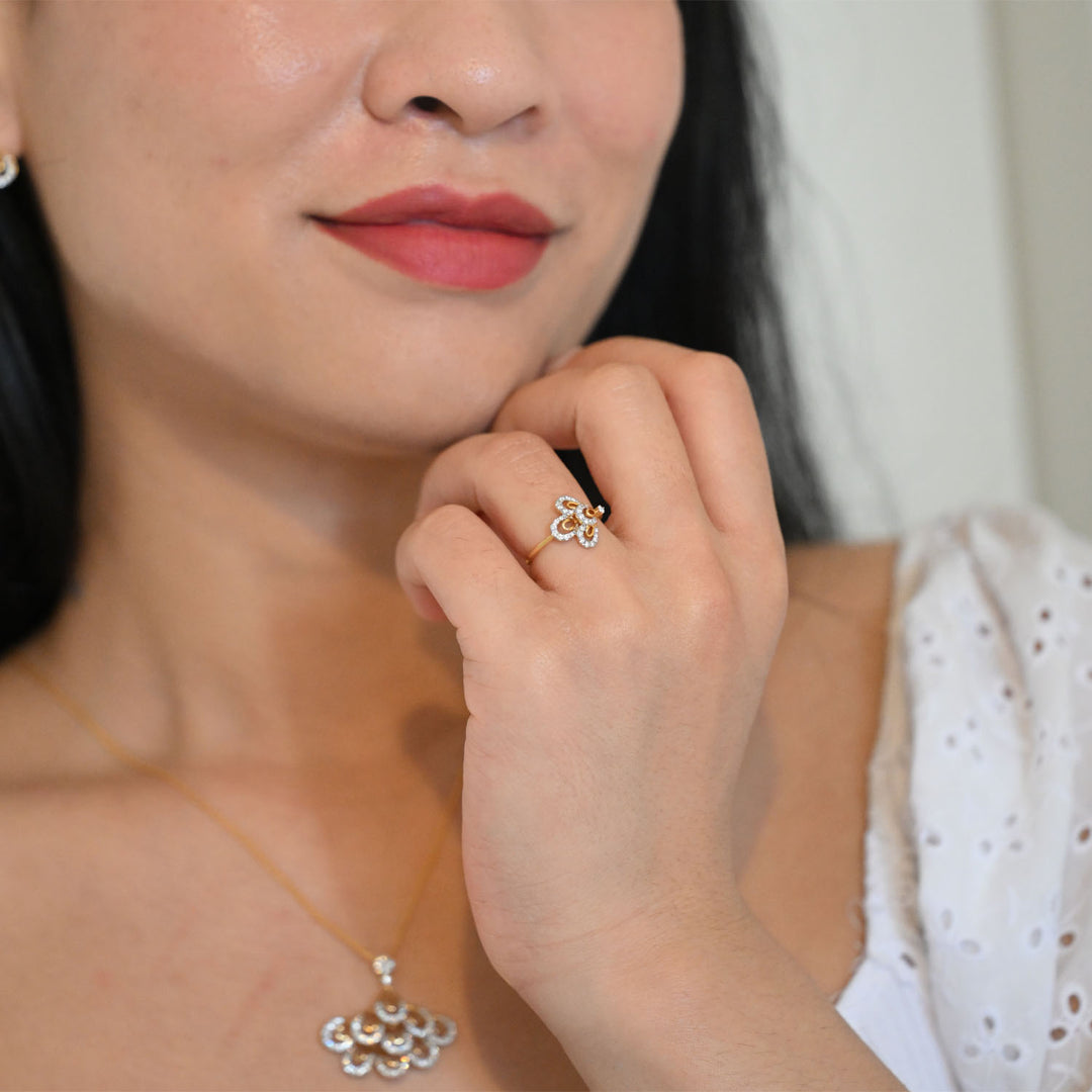18K YG Fancy Diamond Ring-1pc