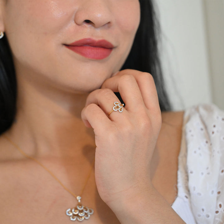 18K YG Fancy Diamond Ring-1pc