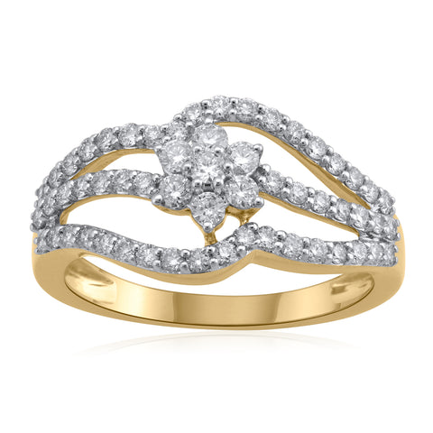 18K YG Women Engagement Diamond Ring-1pc