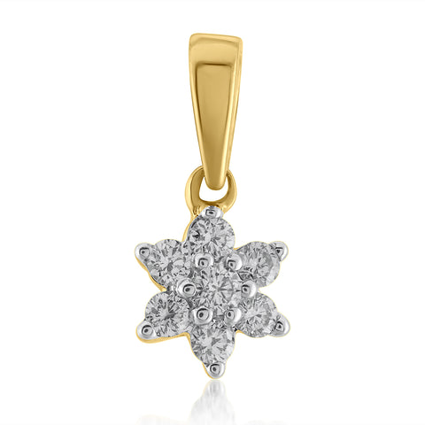 18K YG Star Diamond Pendant-1pc