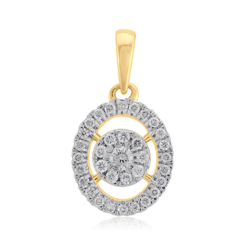 18K YG Circle Diamond Pendant-1pc