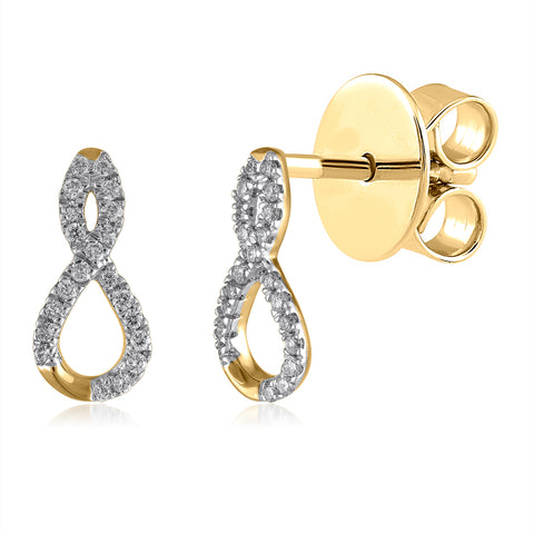 18K YG Infinity Diamond Earring-1pair-Weekend special offer price is AU$ 723 only.