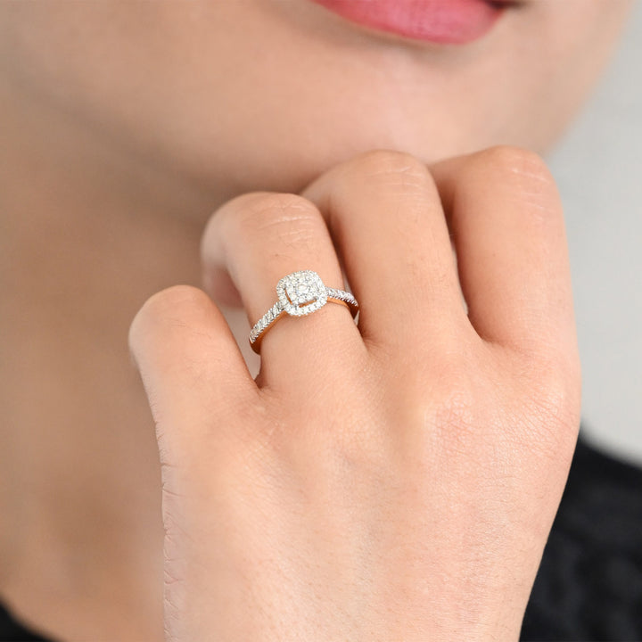 18K YG Engagement Diamond Ring-1pc