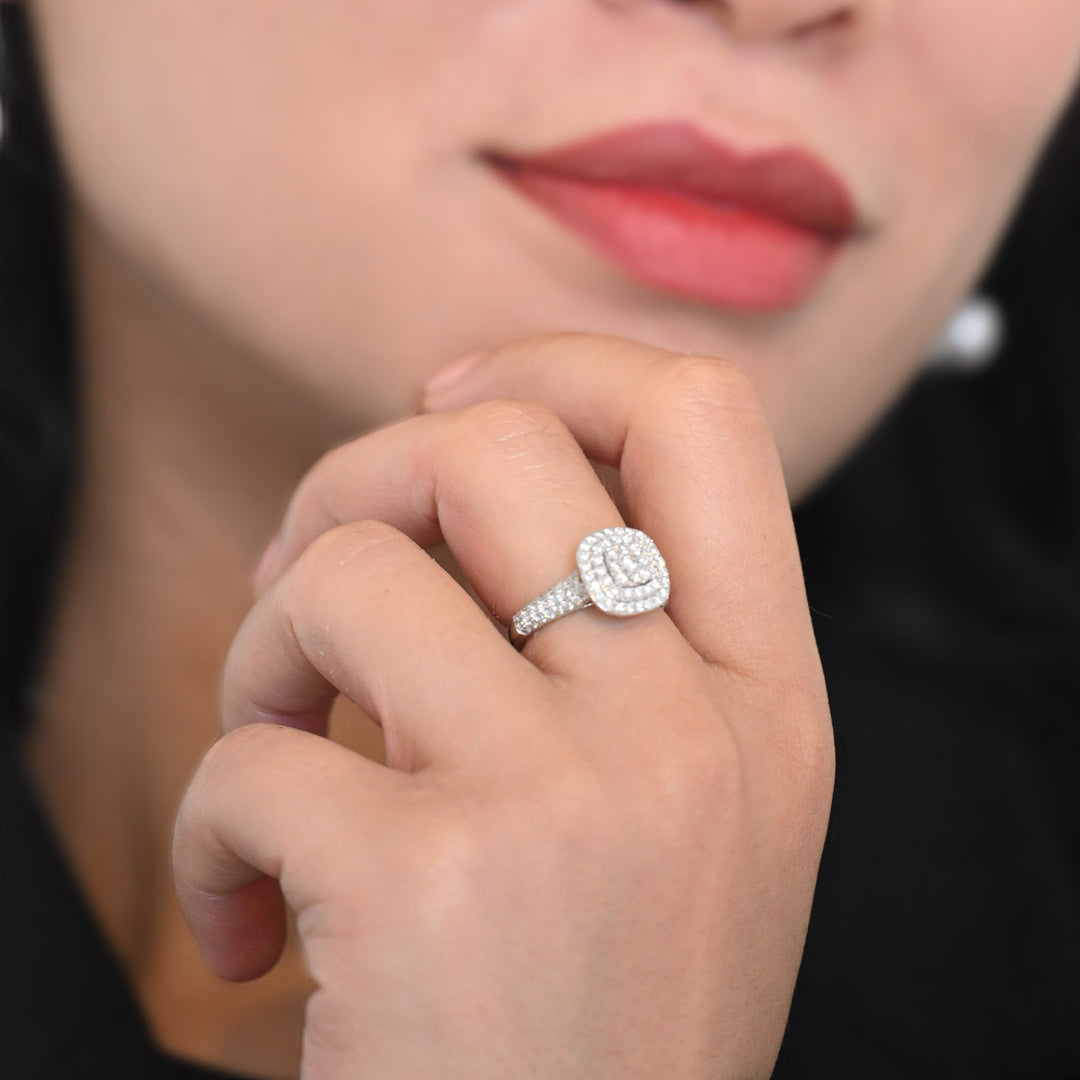 18K WG Engagement Diamond Ring-1pc