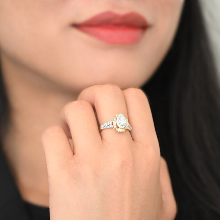14K YG Cluster Diamond Ring- 1pc