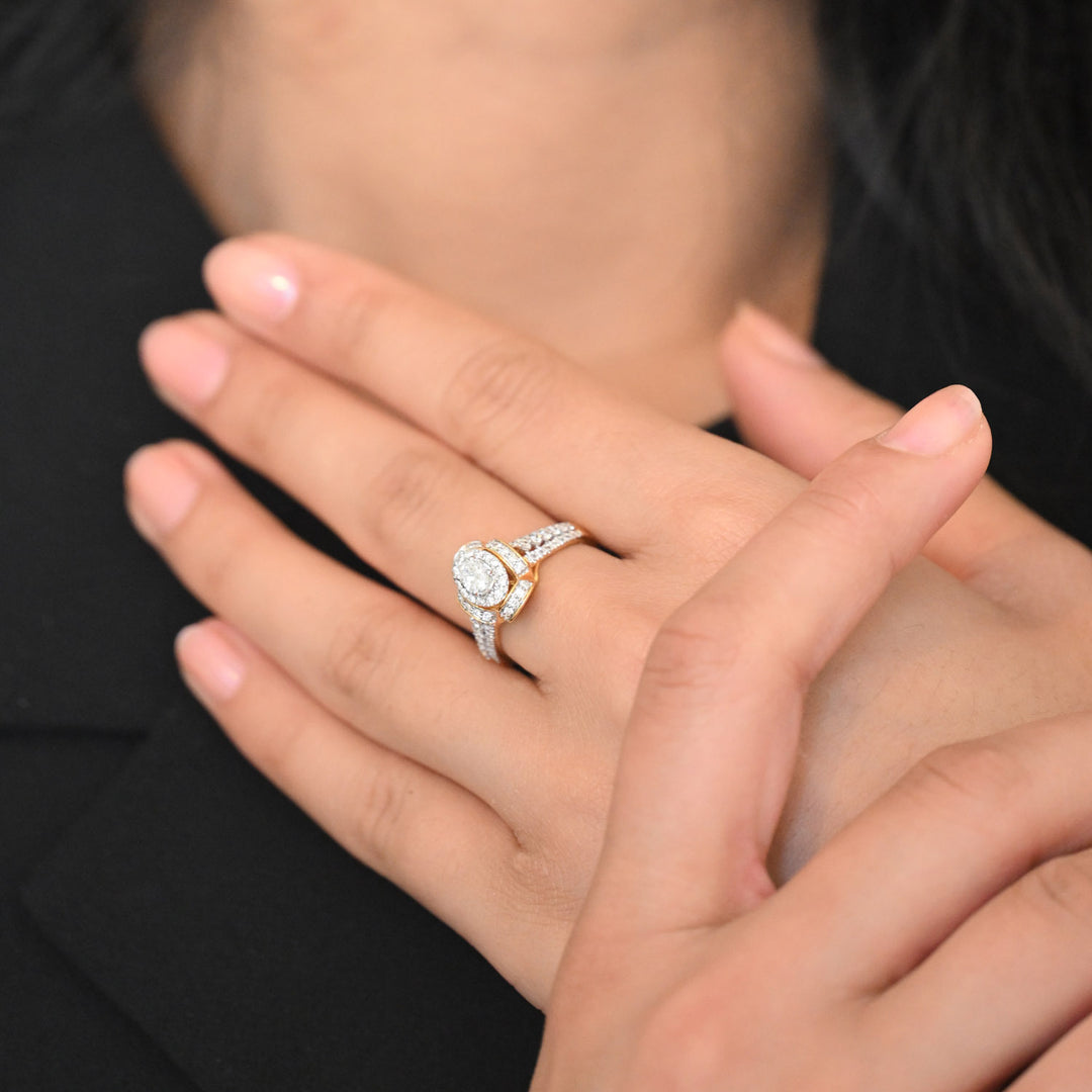 14K YG Cluster Diamond Ring- 1pc