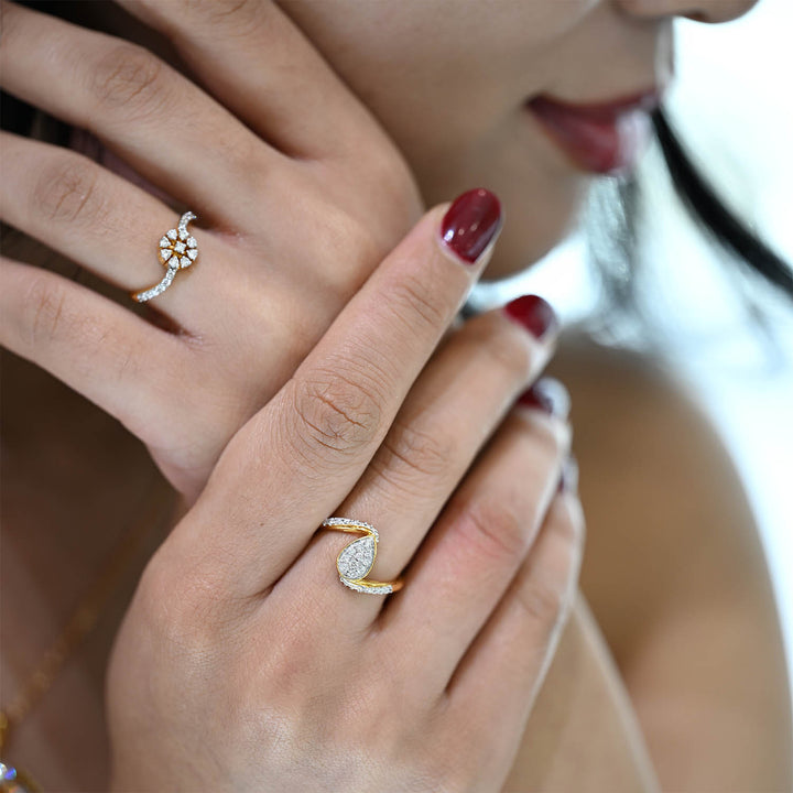 14K YG Cluster Diamond Ring- 1pc