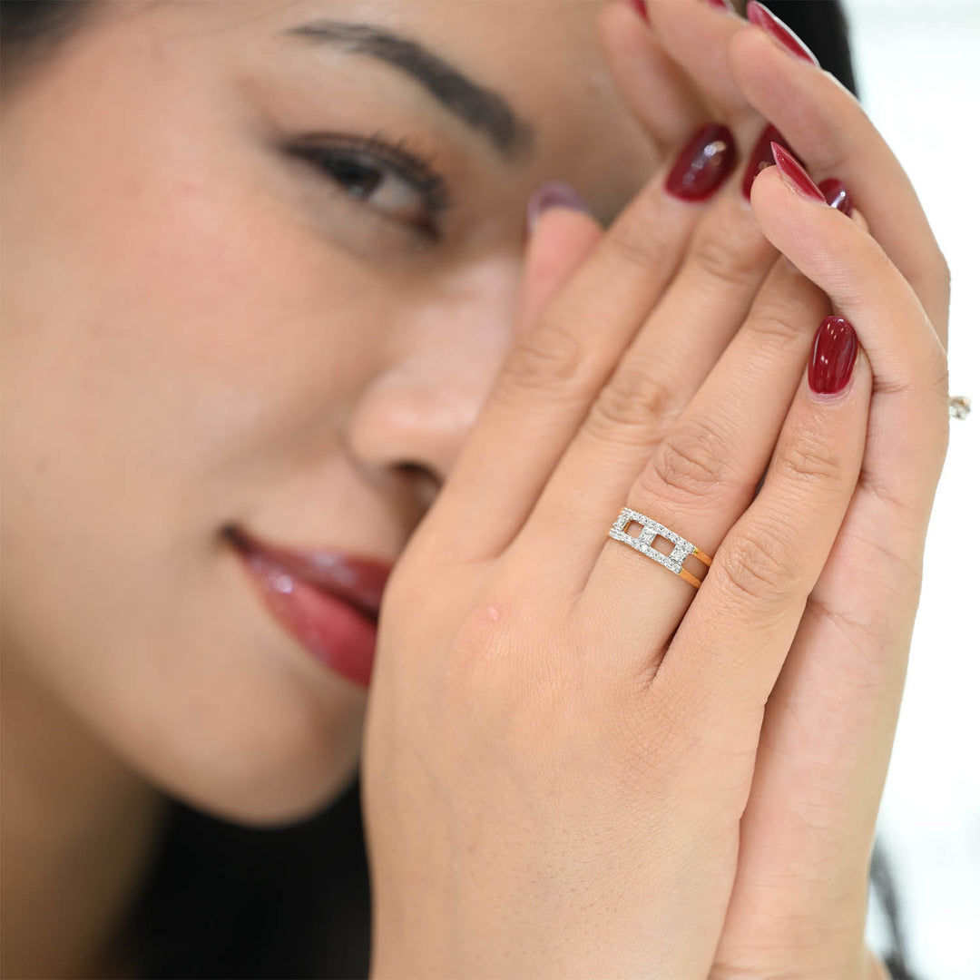 18K YG Cluster Diamond Ring- 1pc