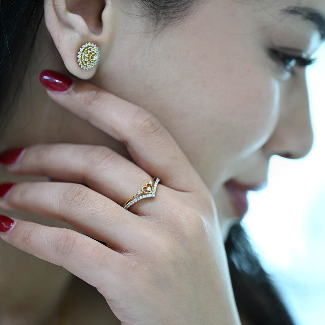 18K YG Cluster Diamond Ring- 1pc