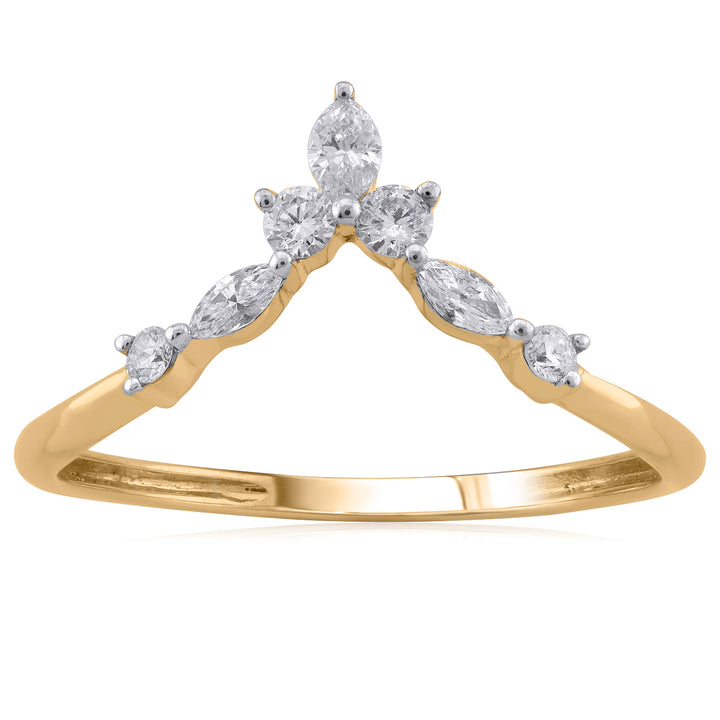 18K YG Cluster Diamond Ring-1pc