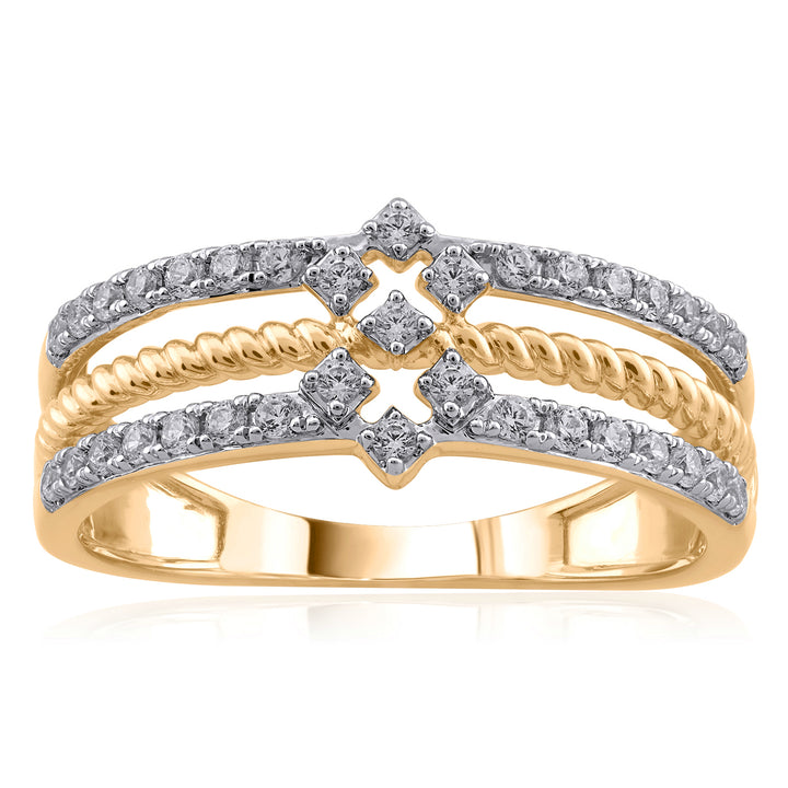 18K YG Fancy Diamond Ring-1pc