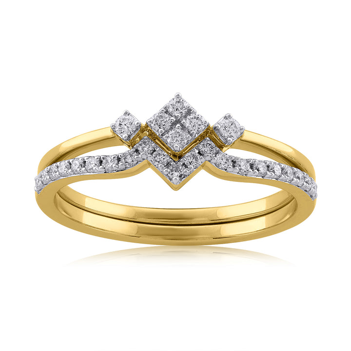 18K YG Fancy Diamond Ring-1pc