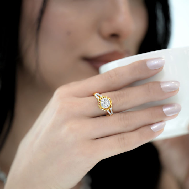 18K YG Cluster Diamond Ring- 1pc